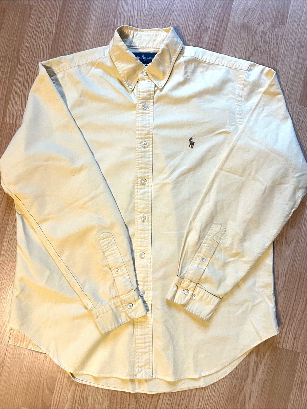 Ralph Lauren Pale Yellow Long-Sleeve Oxford Button-Down Shirt